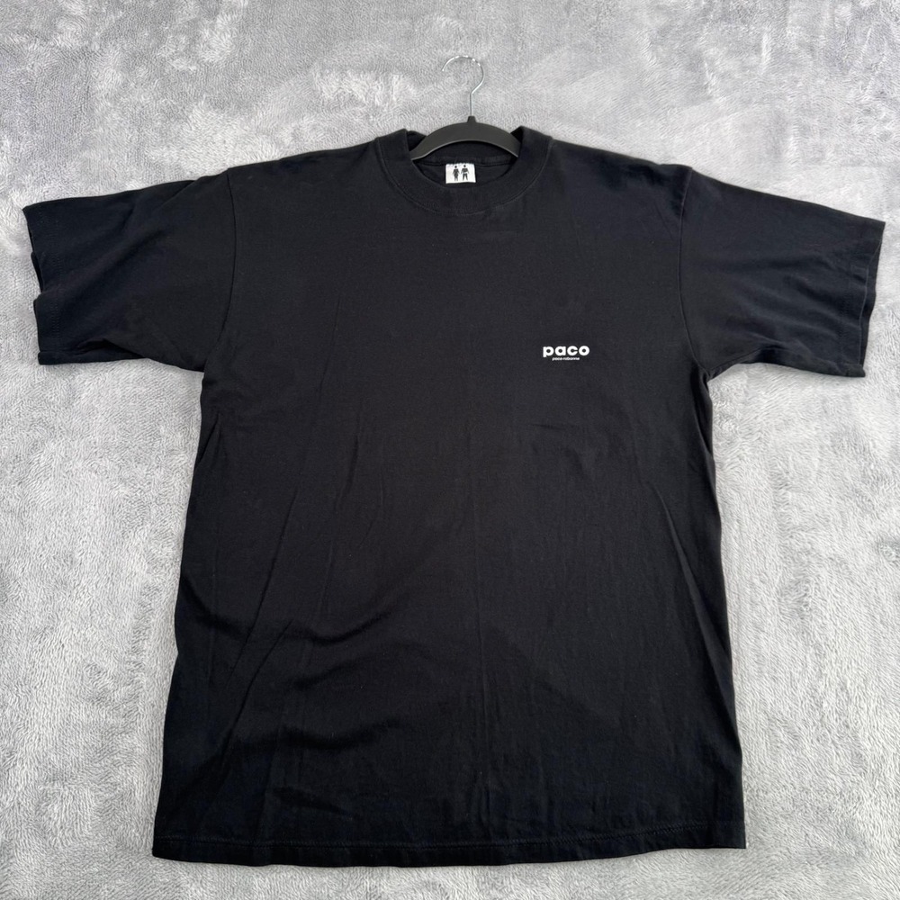 Vintage Paco Rabanne Designer T Shirt Large Cotton Luxury Logo Streetwear rare
